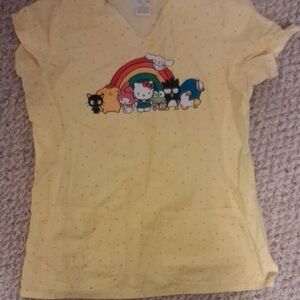 Hello Kitty Yellow Tee with Rainbow Friends